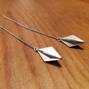 Geometric Origami Pendulum Threaded Earrings